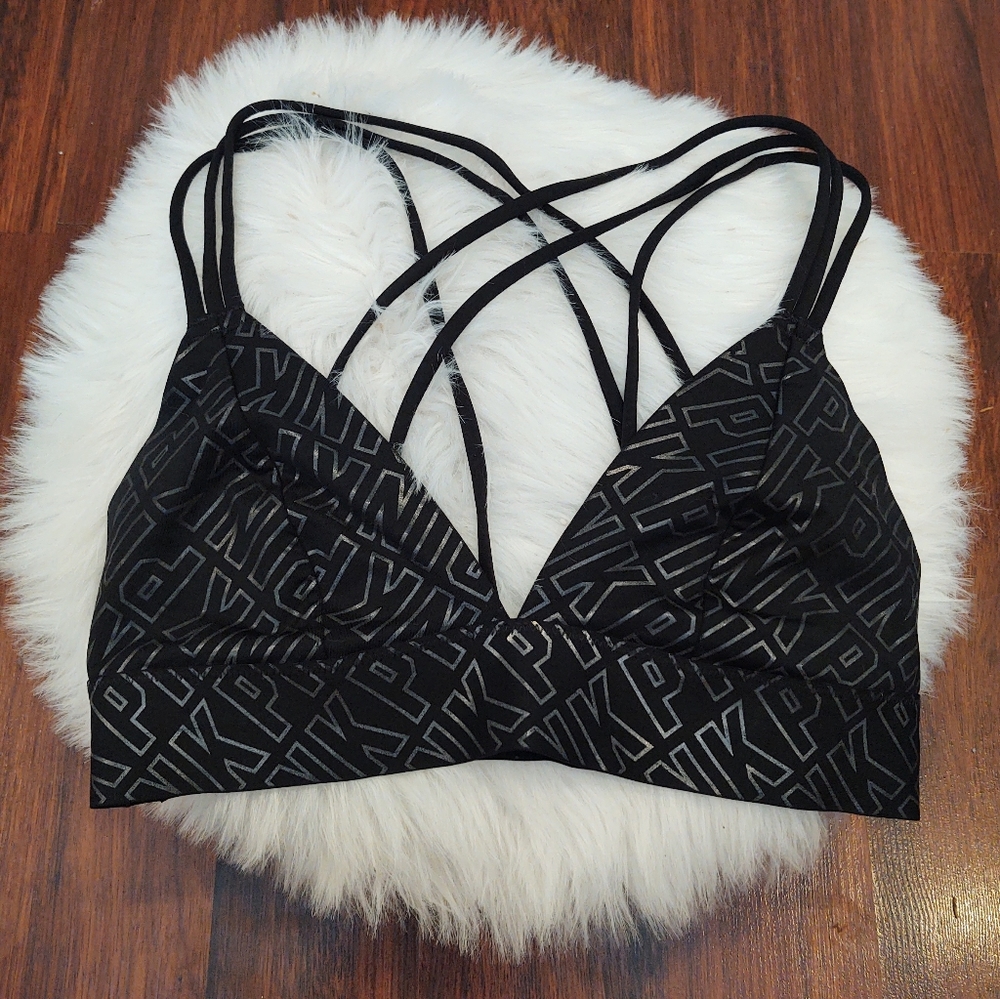 PINK Victoria's Secret Logo Print Triangle Bralette